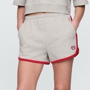 GAP Women’s Athletic Shorts in Gray with Red Gap Logo and Accents